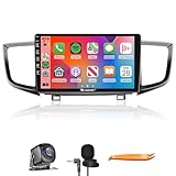 Car CarPlay Android Auto Navigation Stereo GPS Radio Reverse Camera Display 10' IPS Touchscreen Headunit Tablet Pad Media Player for Honda Pilot Ridgeline 2016-2022, if Applicable Quad Core 2G+64G