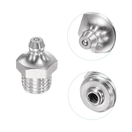 Image of uxcell 6Pcs Metric Stainless Steel Straight Grease Fitting M12 x 1.5mm Thread Hydraulic Grease Fitting Accessories