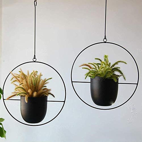 LAMEIDA Blumentopf zum Hngen Blumenampel Schwarz Ovale Metall Hngend  Blumentopf Eisen Kunst Pflanzkorb Hngende Pflanzgefe fr Zimmerpflanzen:  Amazon.de: Garten