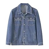 Design classique en denim camionneur : dispose d'une construction en denim bleu avec un col écarté, une fermeture à bouton et plusieurs poches, incarnant un style intemporel de veste de camionneur pour des looks décontractés et urbains.