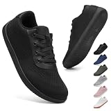 VOLHAL Barfuss Schuhe Damen Barfußschuhe Herren Barfussschuhe Fitnessschuhe Breites Zehendesign Wanderschuhe Straßenlaufschuhe Turnschuhe Gymnastikschuhe Atmungsaktiv rutschfest Leichte-schwarz 42EU