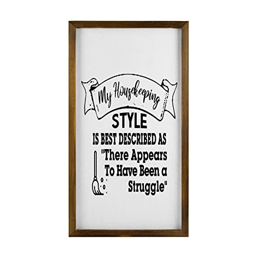 Panneau bois My Housekeeping Style 30,5 x 55,9 cm cadeau pendaison de crémaillère