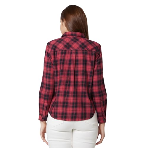 Image of Spykar Women's Cotton Regular Fit Indigo Shirts