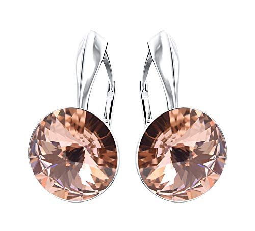 Rivoli 925 Silber Ohrringe Österreichische Zirkonia - Schmuck für Frauen und Mädchen - Hängeohrringe Ideal für Geschenke für Frauen Geschenk für Mutter-Frau-Tochter (Vintage Rose)