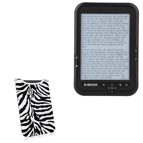 BoxWave Case Compatible with Hakeeta E-Reader (6 in) - Zebra Plush SlipSuit, Animal Print Padded Soft Sleeve
