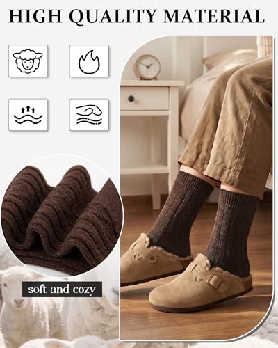 Image of Loritta Wool Socks for Women, Winter Warm Hiking Boot Socks Gifts