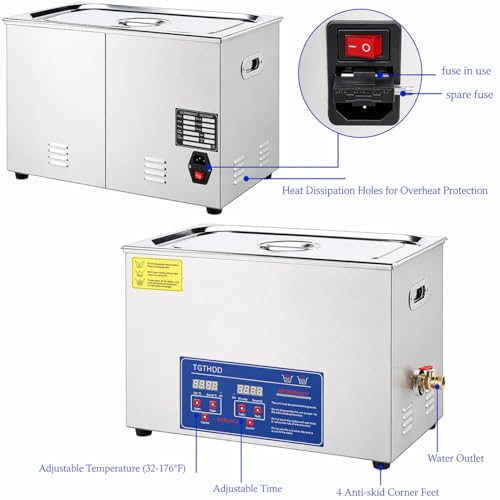 Pulitore a ultrasuoni per 8 LP, rotazione automatica a doppio lato, timer 40 kHz per vinile da 7-12 pollici, rimozione della polvere a scanalatura profonda, strumento di manutenzione audio domestico