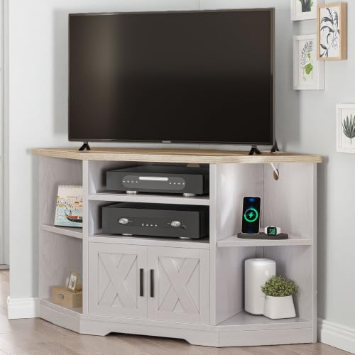 YITAHOME Farmhouse TV Stand with Power Outlet