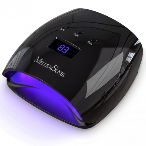 Image of MelodySusie Detachable Base UV /LED Nail Lamp P-Plus30I for Hard Gel | 54W, 3 Timer Settings, Smart Sensor, LCD Display, 30 UV /LED Beads, Rhinestone Glue, Solid Nail Glue Gel, Liner Gel, Black