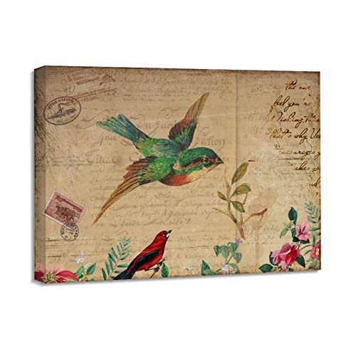 Impressions sur toile oiseau cadeau de mariage et Noël vintage