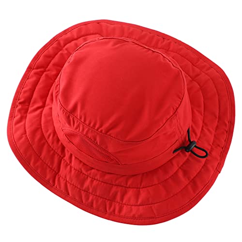 Connectyle Kids Upf 50+ Bucket Sun Hat Uv Sun Protection Hats Wide Brim Summer Beach Hat Red thumb #2