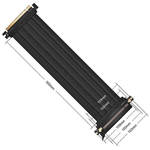 EZDIY-FAB New PCI Express PCIe3.0 16x Flexible Cable Card Extension Port Adapter High Speed Riser Card (20cm 180 Degree)-Upgrade Version - Thumbnail 2