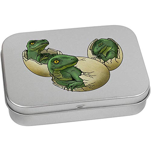 Azeeda 110mm 'Hatching Dinosaurs' Metal Hinged Tin/Storage Box (TT00139327)