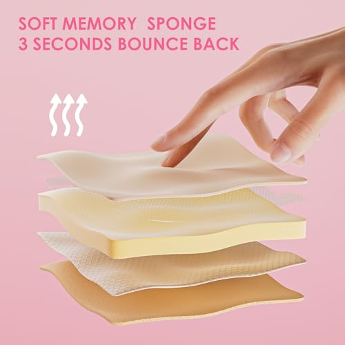 Ultra Double Sided Bra Pads Inserts, Sticky Bra Push Up, Strapless Backless Bras for Women with Pair of Silicone Adhesive Bras for Bikini (Medium, Warm) Beige3