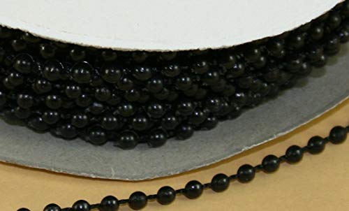 3mm Faux Pearl Plastic Beads on a String Craft Roll Black