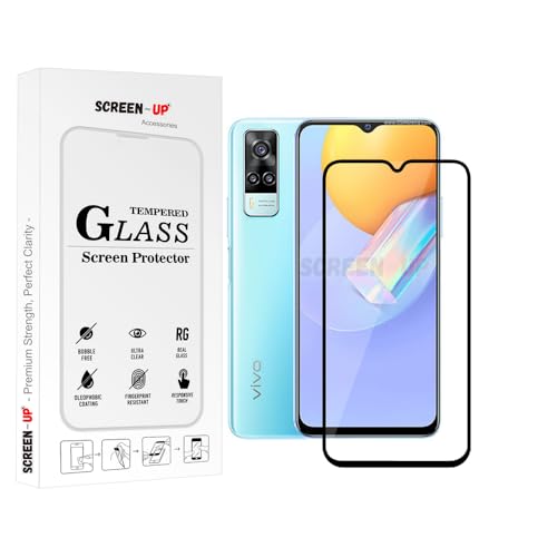 Image of ScreenUp Tempered Glass For Vivo Y31 - Ultra Clear, 9H Scratch Resistant, Full Coverage, Easy Install Screen Protector