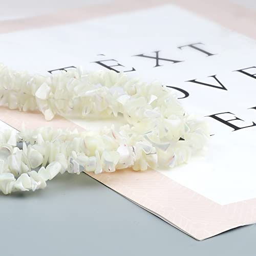 Image of 5-8mm White Mother of Pearl Natural Chip Stone Beads for Jewelry Making