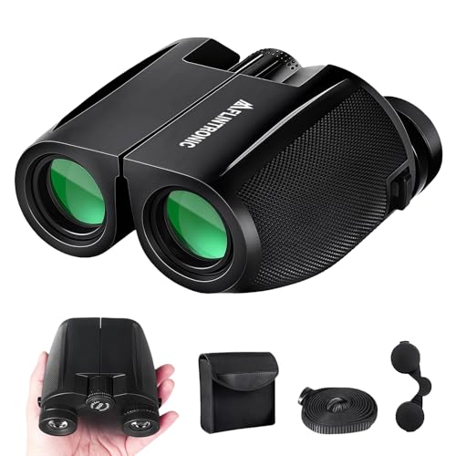 Flintronic 12 x 25 Prismaticos para Adultos y Niños, Prismaticos Compactos, prismáticos de Largo Alcance, prismáticos Plegables, Ligeros, para Observación de Aves, Teatro y Conciertos, Caza