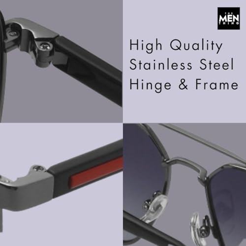 Image of THE MEN THING Men Octogonal 2125 - PRISM NOIR - HD Polarised Sunglasses - UV400 Protection, Stainless Steel Frame