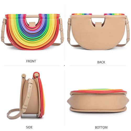 Image of Trendy Woven Evening Clutch Purse Half Round Designer Shoulder /Crossbody Bag Top-Handle Satchel Handbags