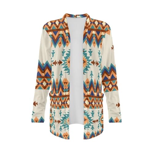 Aztec Cardigan for Women Tribal Aztec Ethnic Pattern Medium Sleeve Womens Winter Coats Women's Shrug Outerwear4