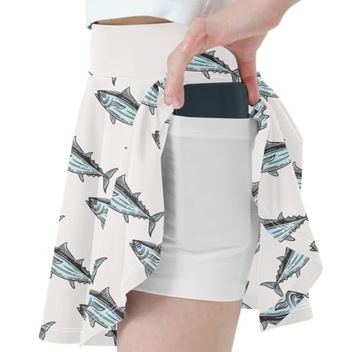 Girls Butterfly Shorts 2 in 1 Flowy Shorts Fish Tennis Skirt Skorts for Teens XL2