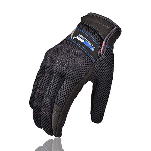 Gants d'été Plein Doigt Gants de Moto Tech Touch Gants de Hard Knuckle pour Militaire Tactique Airsoft Sports de Plein air Cyclisme Powersports Racing Gants,Blue,XXL Cover