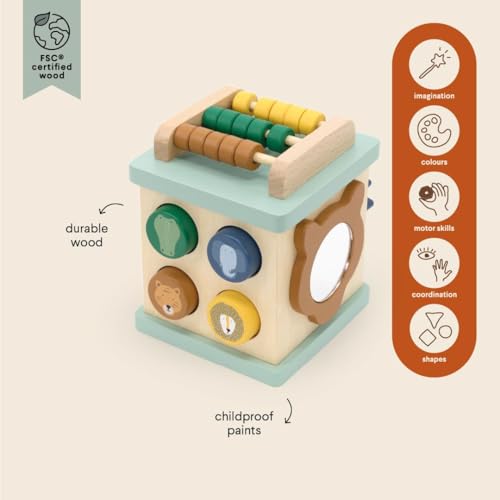 Cube d activites en Bois TRIXIE BABY occuper bebe intelligemment