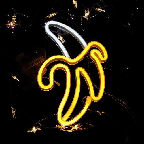 ENUOLI Banana Neon Light Signs LED Neon Lights Neon Night Light USB or Battery Operated Led Neon Wall Light for LED Neon Sign Banana Neon Light Lamps for Bedroom Home Parties Decor
