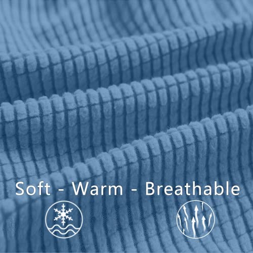 Aujoy Couch Cover Stretch 1-Piece Sofa Slipcover For 3 Cushion Couch Jacquard Spandex Fabric Furniture Protector With Anti-Slip Foams (Sofa, Dusty Blue) #TOP3