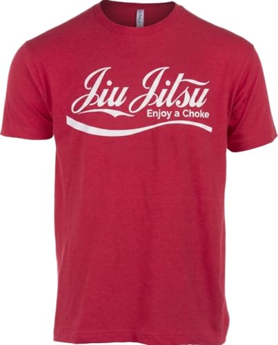 Jiu Jitsu, Enjoy a Choke - Funny Brazilian BJJ Jiujitsu MMA Martial Arts T-Shirt-(Red,XL)