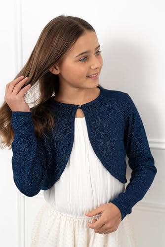 Image of BOLEROSE Girls Long Sleeve Sparkle Cardigan Childrens Kids Bolero Shrug