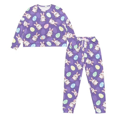 Image of Women's Pajamas Set Soft 2 Piece Loungewear Long Sleeve Pj Set Matching Sleepwear with Pockets for Women Plus Size