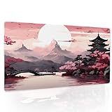 Grand tapis de souris : taille du tapis de souris gamer : 60 x 35 cm. Le tapis de souris japonais rose à imprimé fleurs de cerisier offre un espace de mouvement idéal pour l’écriture, le dessin ou les jeux à la maison ou au bureau, permettant des mouvements de bras étendus. Le grand tapis de souris taille XXL convient pour tous les types de claviers et de souris.
