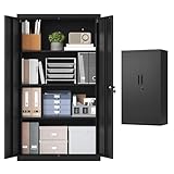 SONGMICS Armario Archivador, Negro Mate OMC020BD01