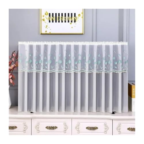 Housse protection pour TV en dentelle relief brodée 115x67cm pour écran suspendu ou de table