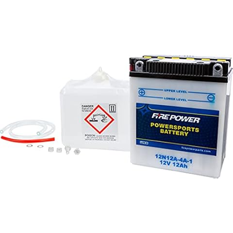 WPS Western Power Sports Conventional 12V Standard Battery with Acid Pack Cover