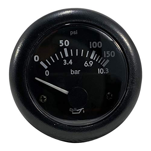 Thunder Parts | Oil Pressure Gauge | 0 - 150 Psi Or 0 - 10.3 Bar | 12 Or 24 Volts | Original (12 Volts) #TOP13
