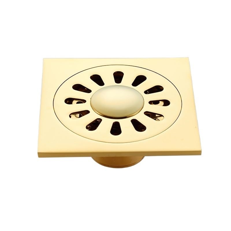 Rejilla Desague Ducha Desagüe de Ducha Dorado Suelo baño residuos Lavadora Cuadrado Tapa colador Rejilla desagüe(Golden C2)