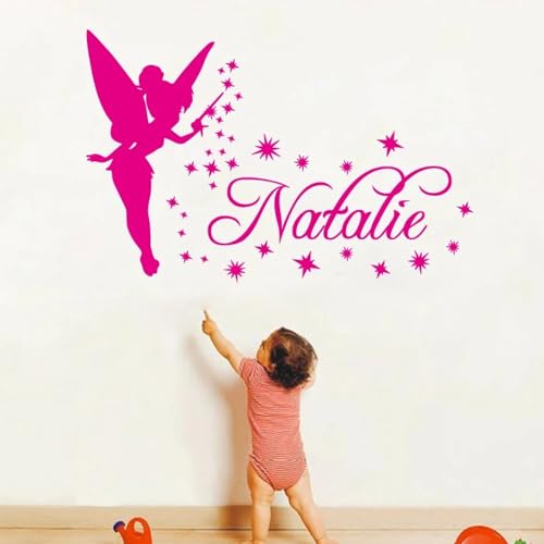 Pegatinas De Pared Con Nombre, Pegatinas Personalizadas, Calcomanías De Pared Personalizadas Con Nombre, Pegatina De Pared De Vinilo Con Nombre De Niña Personalizada De Princesita Mágica(30x18cm)
