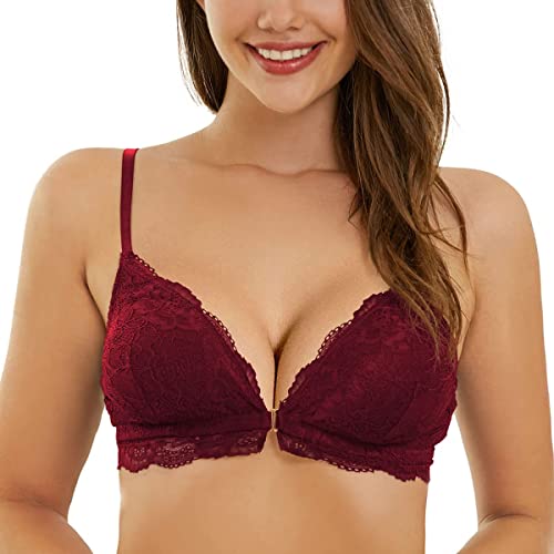 Soutien-gorge bralette en dentelle fleurie SHEKINI rembourré et dos nageur sans armature