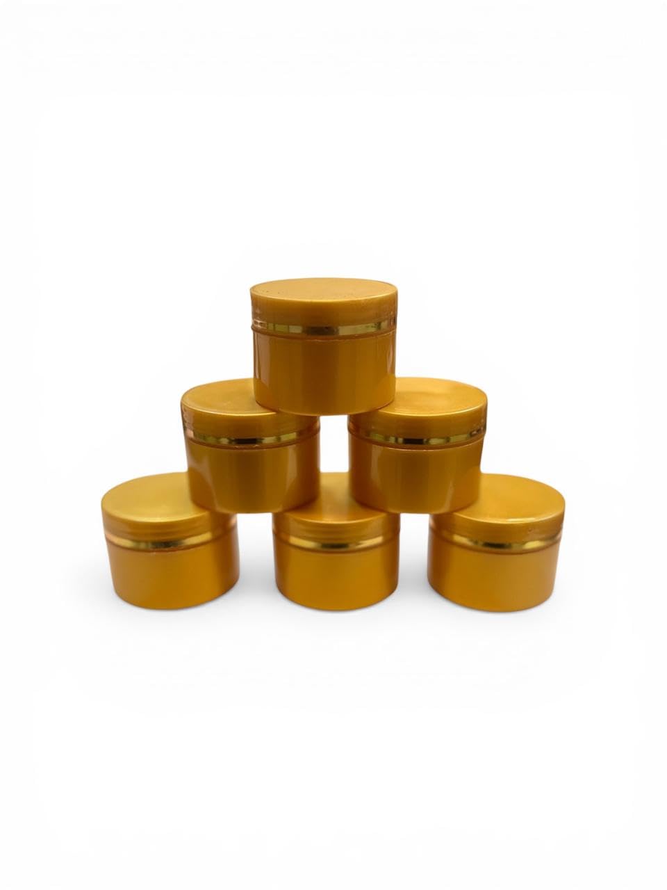 15gm Gold Colour Round Empty Plastic Cosmetic Cream Container Jars With Double Wall with Gold Rim For Creams, Lip Balms, Kajal, Under Eye Cream etc (15ml) (Pack of 6)-image-18