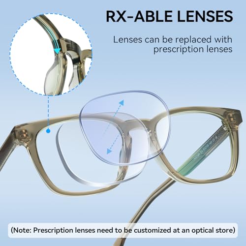 Image of Dollger Blue Light Blocking Glasses For Woman Men Square Rectangle Computer BlueLight Glasses Non-Prescription Glasses