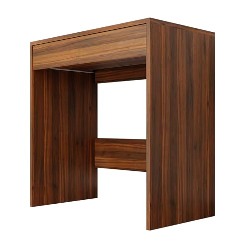Image of VIKI Engineered Wood Computer Table, Study Table, Desks with Drawer for Adults /Students, Office Home | LUNGLEI | Brussel Walnut, 73W x 75H x 40D | 1 Year Warranty