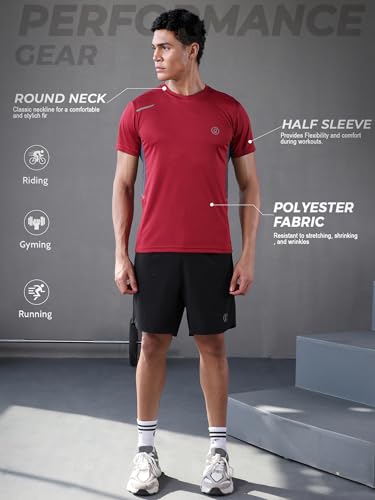 Image of CHKOKKO Gym T Shirts for Men Workout Quick Regular Dry Fit Sports Tshirt for man Breathable Moisture-Wicking Half Sleeve Round Active wear Running Boys T Shirt