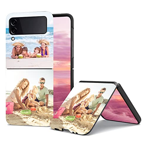 Personalized Multiple Pictures Design Your Own Customized Photo Custom Phone Case Cover Compatible with Samsung Galaxy Z Flip 3 5G 2021 Only (Not Fit Galaxy Z Flip)