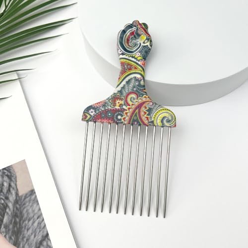 Peine profesional para peinar cabello rizado de acero inoxidable miniatura 7