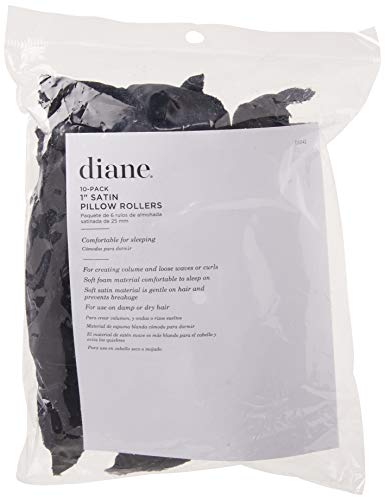 Diane 1-Inch Satin Pillow Rollers - Black ( D5042) #TOP2