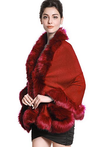 burgundy fur wrap