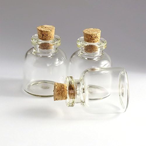 Annpadar 50pcs 4ml Small Mini Glass Bottles Vials Jars with Cork Stoppers 4ml 2228mm(0.871.1in) Message Weddings Wish Jewelry Party Favors
